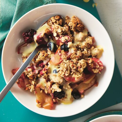 Apple and mixed berry crumble