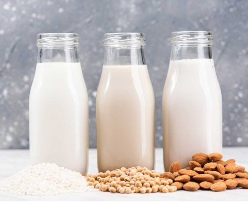 rice, soy and almond milks