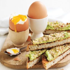 Boiled eggs with dukkah soldiers