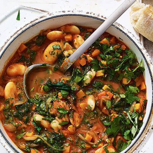 Vegan butter bean and vegetable stew