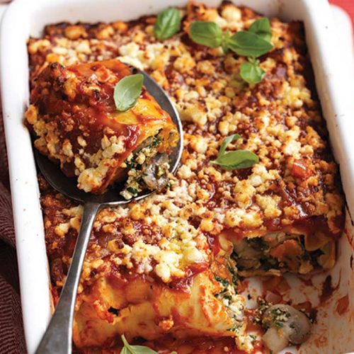 Healthier squash, spinach and ricotta cannelloni