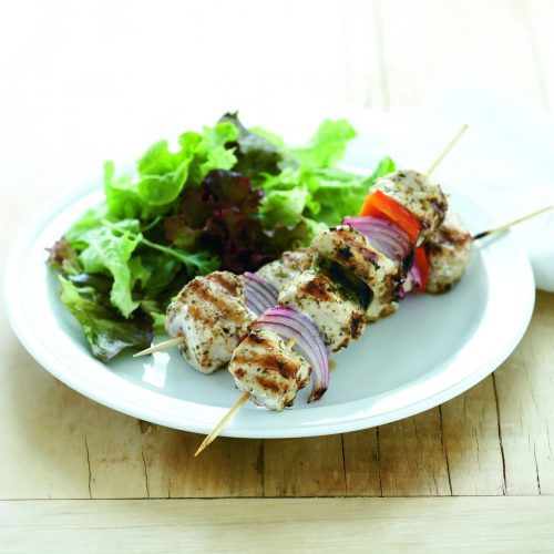 Chicken and vegetable souvlaki