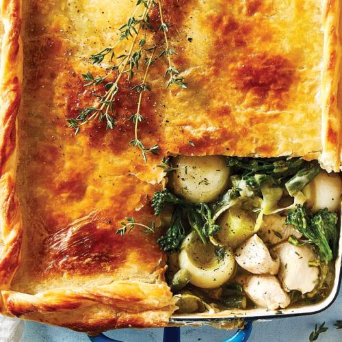 Chicken and greens pie