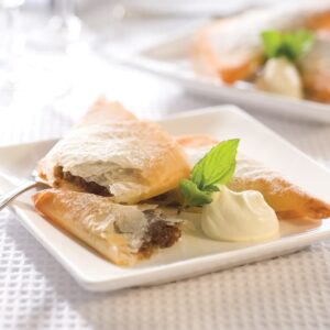 Christmas mincemeat and filo triangles