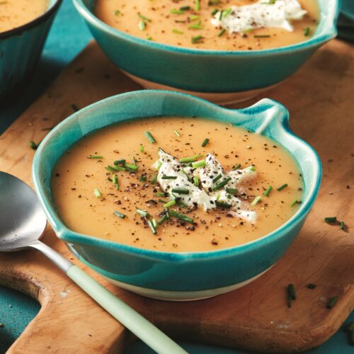 Creamy leek and potato soup