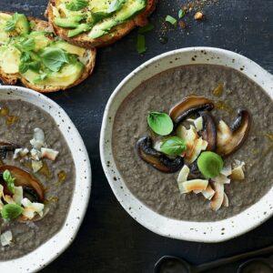 Creamy mushroom and coconut soup