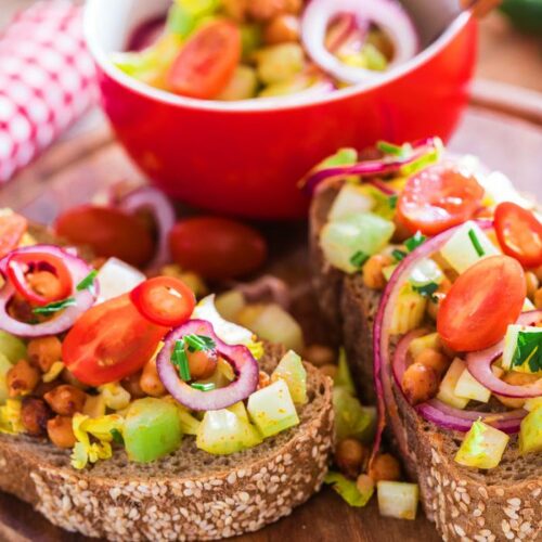 Indian style chickpea toasties