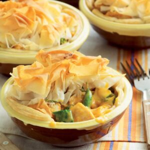 Curried chicken pies