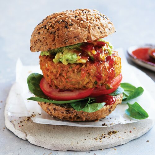 Curried tofu burger