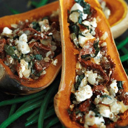 Feta-stuffed squash