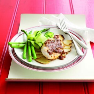 Fish fillet with crispy potato scallops