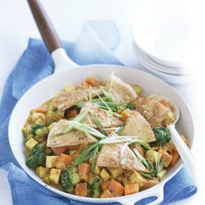 Kumara, broccoli and tofu curry