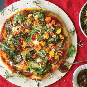 Lamb, kumara and rosemary pizza