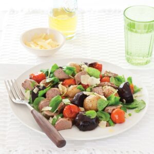 Lamb, watercress and beetroot salad