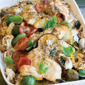 Lemon chicken vege bake