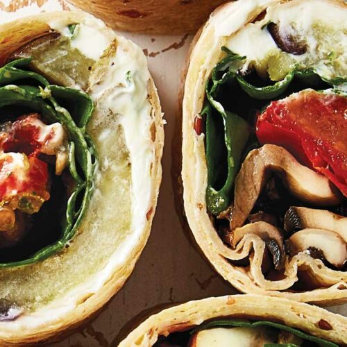 Mediterranean pinwheel wraps