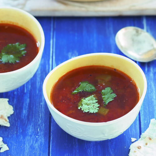 Mexican bean soup with tortillas