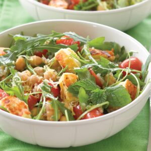 Minted haloumi salad