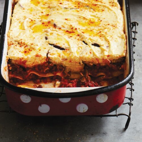 Mushroom and lentil lasagne