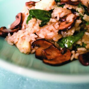 Mushroom and spinach risotto