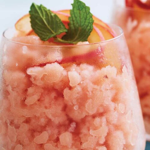 Peach and ginger granita