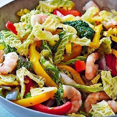 Prawn and pepper stir-fry