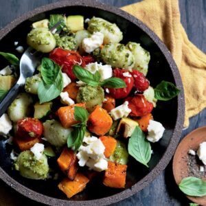 Roasted pumpkin, feta and pesto gnocchi