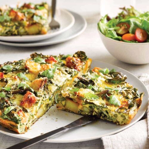 Roasted vege frittata with summer salad