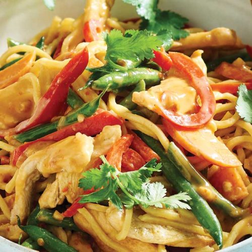 Satay chicken noodles