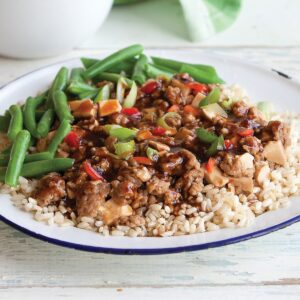 Spicy pork and tofu stir-fry