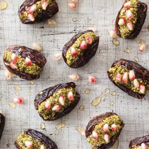 Medjool dates stuffed with pistachio marzipan