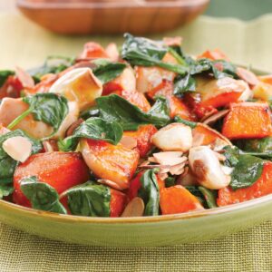 Sweet roasted butternut and garlic with almonds