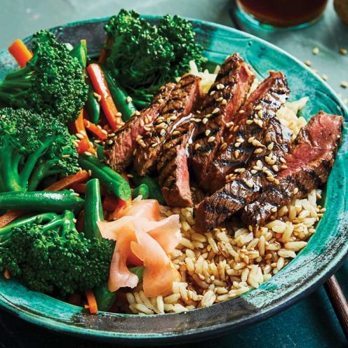 Teriyaki beef rice bowl