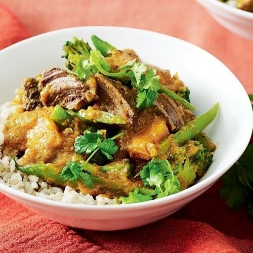 Thai red curry with beef and pumpkin