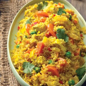 Tofu and quinoa stir-fry