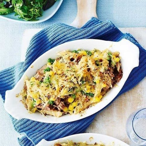 Healthier tuna and sweetcorn pasta