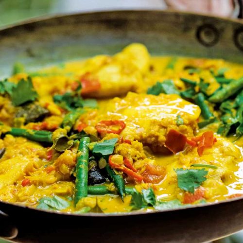 Turmeric fish and coconut curry