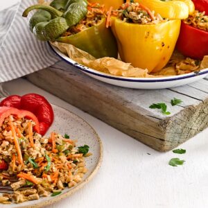 Vegan stuffed capsicum