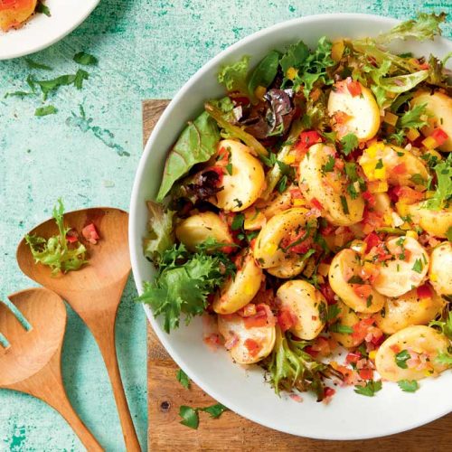 Warm potato salad made healthier