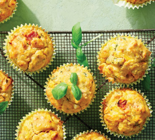 Veg and feta muffins