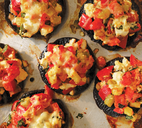 Roasted stuffed mushrooms