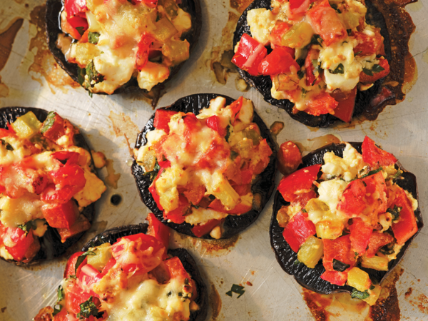 Roasted stuffed mushrooms