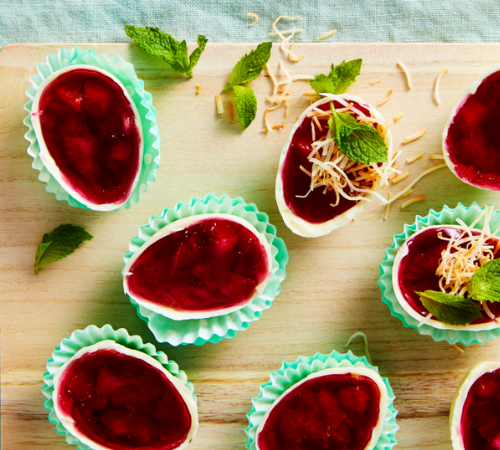 White chocolate raspberry jelly eggs